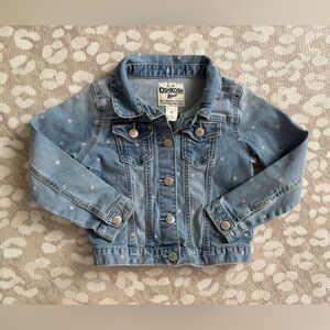 Oshkosh B’Gosh 5T girls heart print denim jacket
